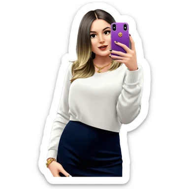 girl taking selfie with jewelry sticker