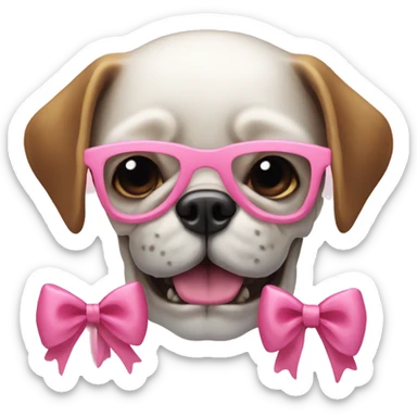 Skull with a pink bow with 2 dogs  sticker