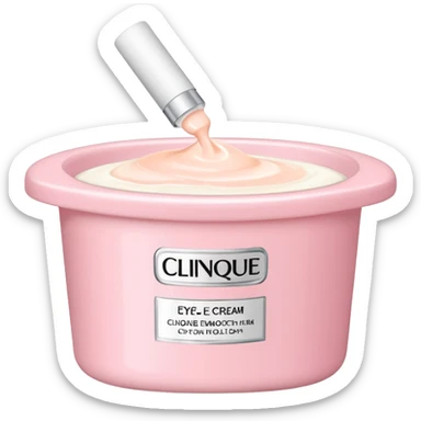 Light pink small Clinique tub with eye cream sticker