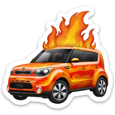 Kia Soul On Fire sticker