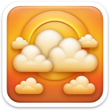 A golden sunset cloud with warm gradient tones. sticker