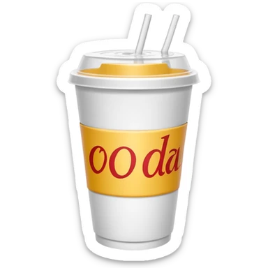 plain white soda cup from a fast food restaurant with a lid sticker