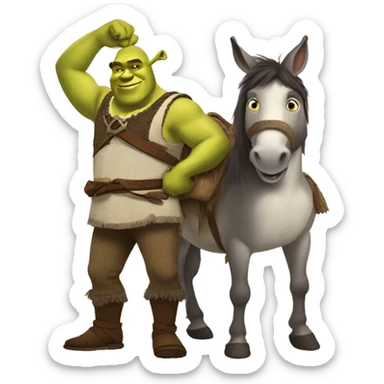 shrek & donkey sticker