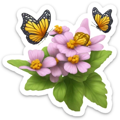Butterflies with flower sticker