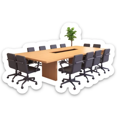 Meeting room in purple colors sticker