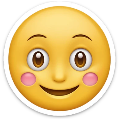 Emoji, yellow round smirking face sticker