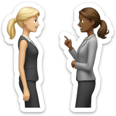 two white business women talking sticker