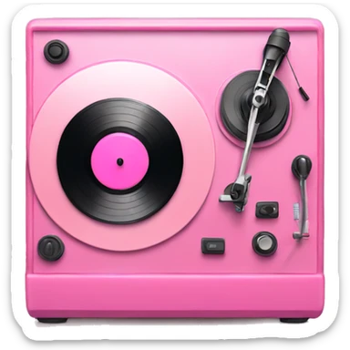 pink record player sticker