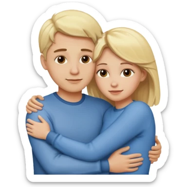 Blonde couple hugging sticker