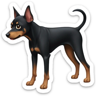 Black pincher dog sticker