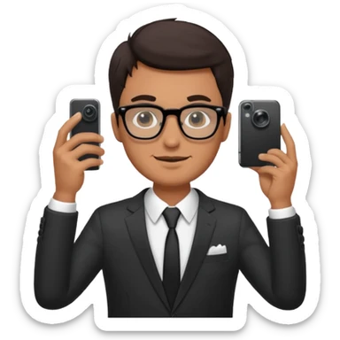 Hombre moreno con gafas haciendo fotos en una boda sticker