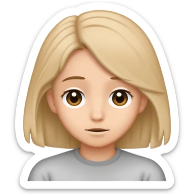 tuck hair behind ear shy sticker