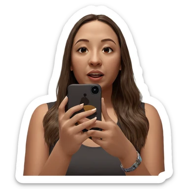 girl with brown hair reflection sticker