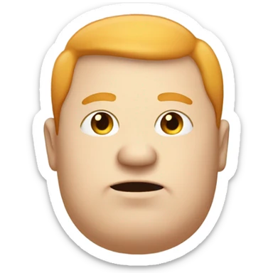 fat white ginger guy with combover sticker