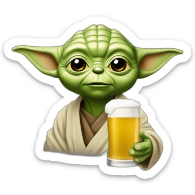 Yoda  qui bois une bière sticker