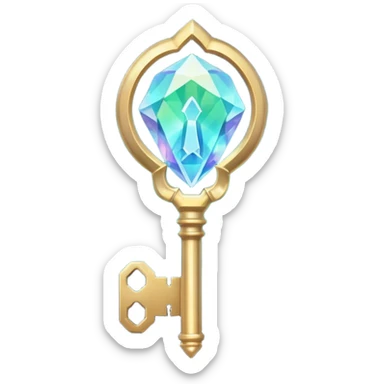 gemstone key unlocking a magic keyhole sticker
