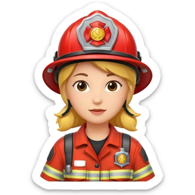 firefighter woman sticker