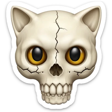 black-eye-sockets cat-skull sticker