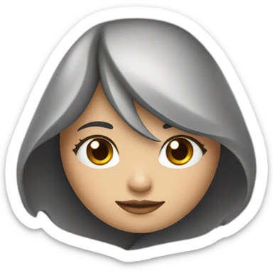 red-ridding-hood-girl-with-long-black-strait-hair-with-white-break sticker