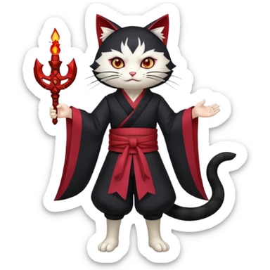 Dark Kunikuzushi-Kabukimono-Scarameow-Scaramouche-Wanderer character (full body) sticker