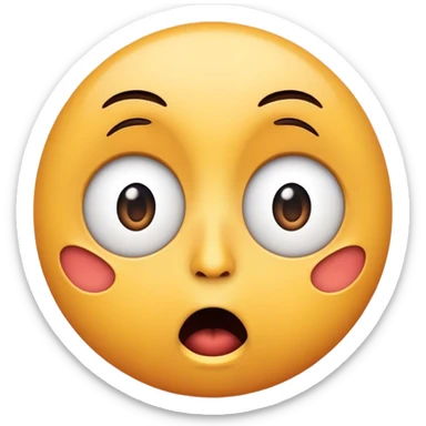 Minimalistic funny face with a surprised face sticker