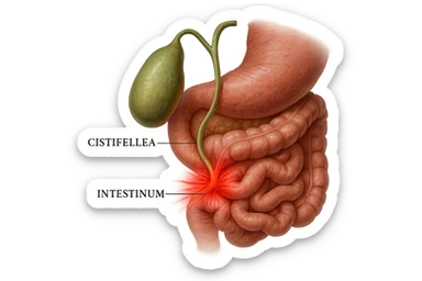 CISTIFELLEA E INTESTINO SONO COLLEGATI NEL DOLORE, iperrealistico 4k sticker