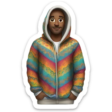 Dude in a drug rug sticker