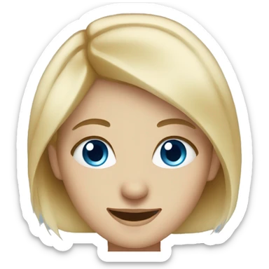 smiling blonde girl portrait with blue eyes sticker