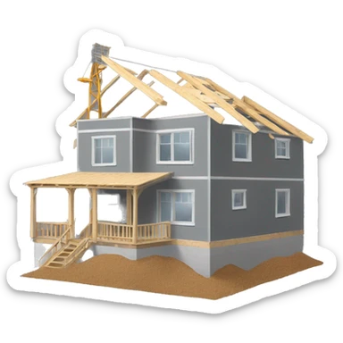 house under construction gray sticker