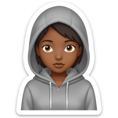 Black girl with hoodie  sticker