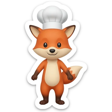 Fox with chef het sticker