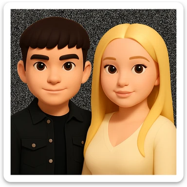 Slightly increase the volume of the upper body of the girl, slightly turn her to face forward, and make the skin color uniform. Maintain the cartoonish 3D style in the edit. sticker