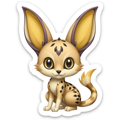 Big-eared Batty Meloetta-Serval-Cresselia-Palkia-Stitch-Fakémon-creature-hybrid sticker