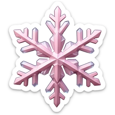 pale pink snow flake 3d bold ice transparent texture like Frozen sticker