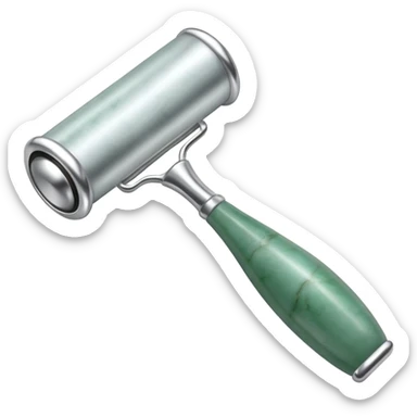 silver guasha and silver jade roller sticker