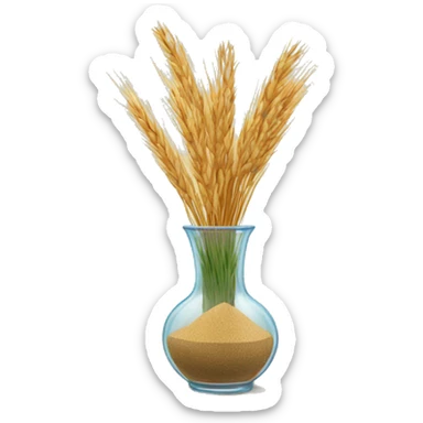 Dried grass and wheat in a vase sticker