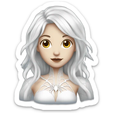 white spider girl with white hair sticker