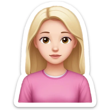 pretty girl with pink shirt at church worshipping the Lord sticker