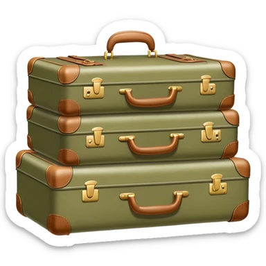 Pale olive suitcases  sticker