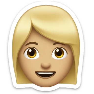 blonde block fringe and black teeth  sticker