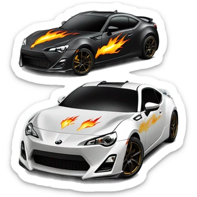 Batman themed toy wide-body Scion FR-S with hot rod flames  sticker