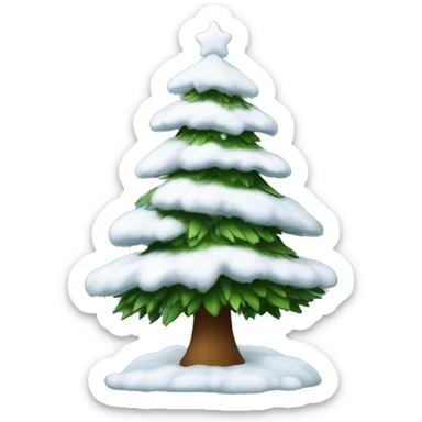 Un sapin de Noël avec de la neige sticker