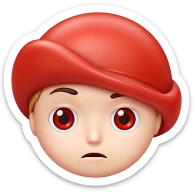 Red blood cell with low hemoglobin, looking tired with pale color sticker