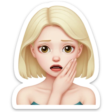 girl pretending to choke herself sticker