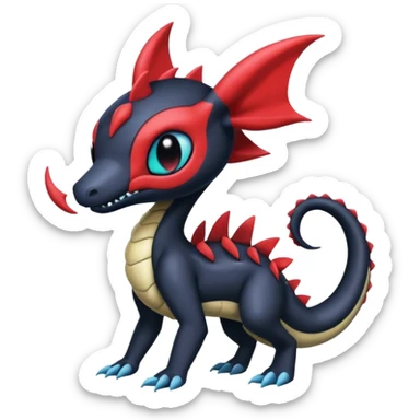 Colorful Exotic Meloetta-Salandit-Darkrai-Venom-Stitch-Fakémon-creature-hybrid sticker