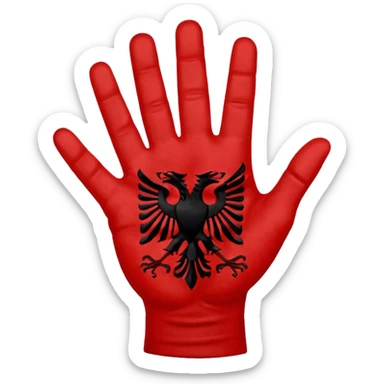 Albanian flag made ehith hands sticker