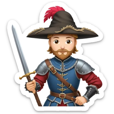 landsknecht swinging a large two handed sword sticker