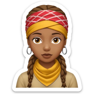 African American girl thats a bit skinny with bandanna on head sticker