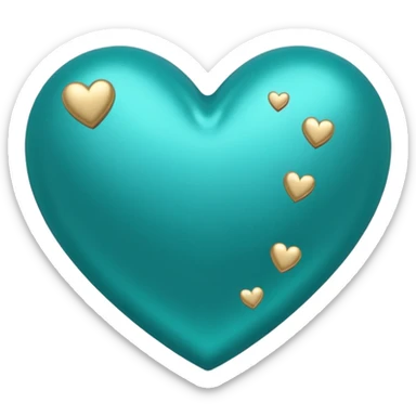 Teal heart with little hearts and Alana wording sticker