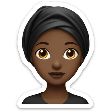 black girl with black satin bonnet on head sticker